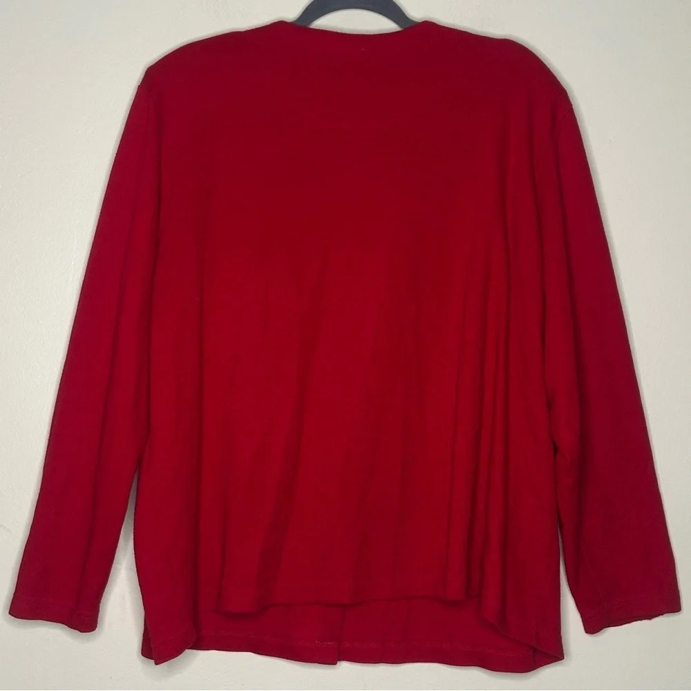 Karen Scott II‎ Holiday Christmas Cardigan Red Size 2X